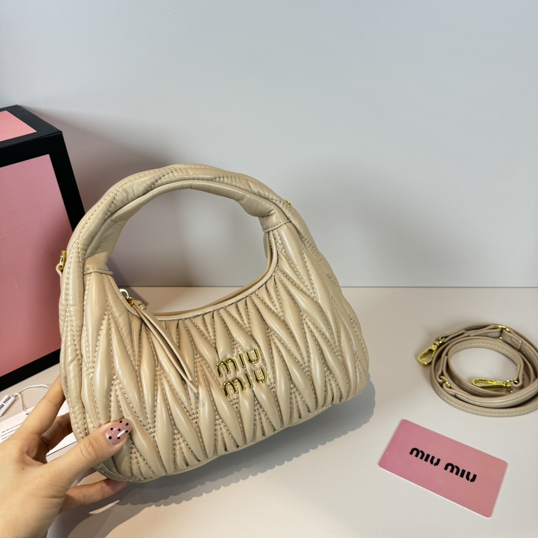 Miu Miu Wander matelassé nappa leather hobo bag handbag - Bag