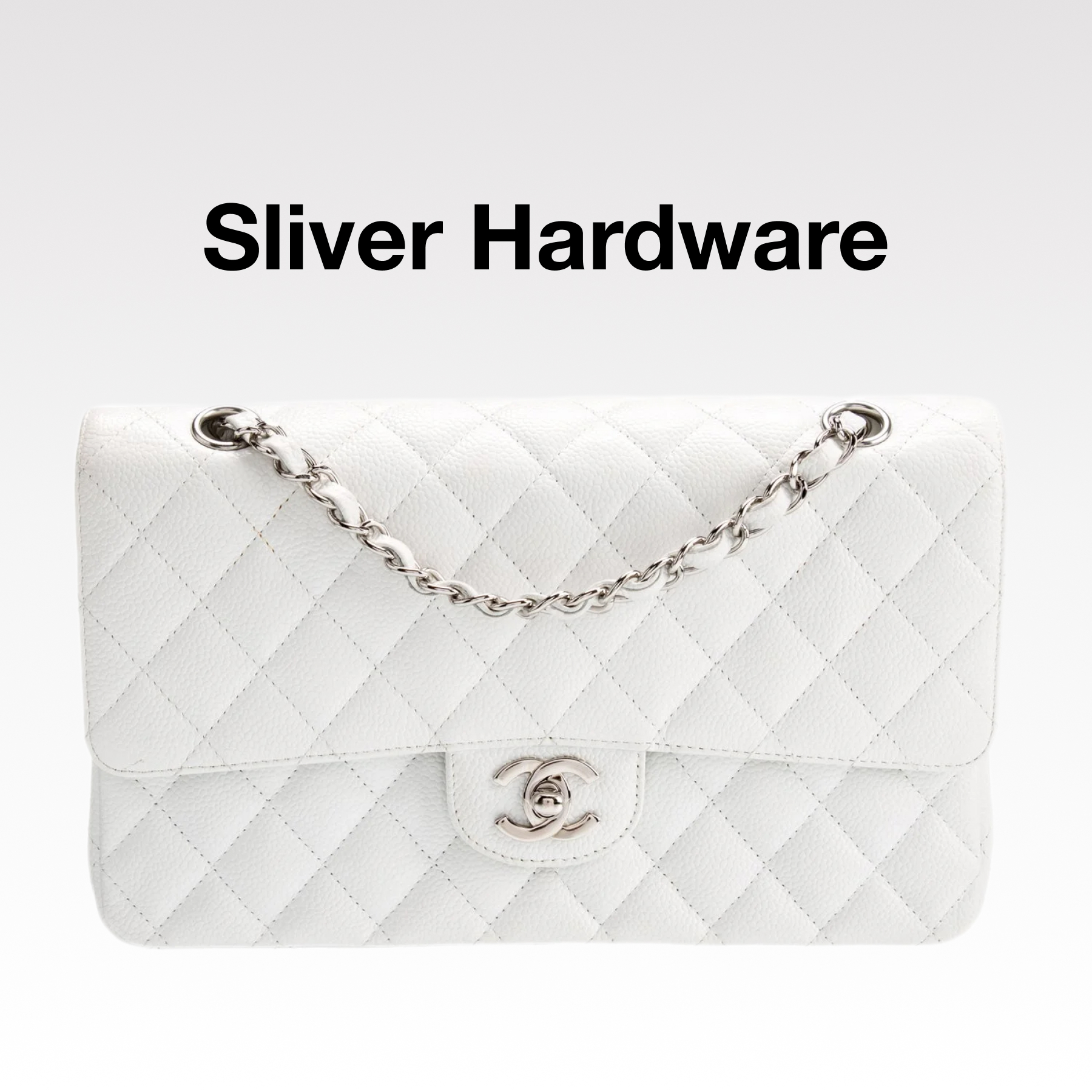 Chanel Classic Double Flag Bag White Leather Shoulder Bag