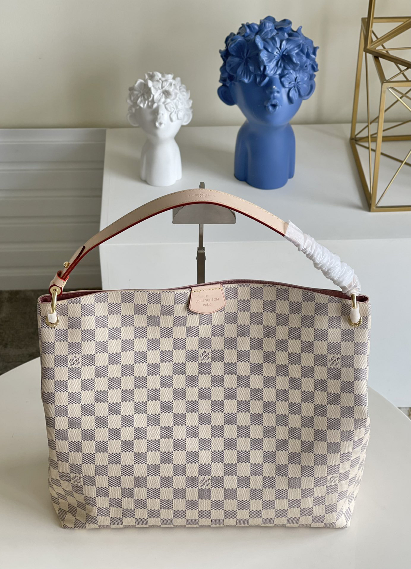 Louis Vuitton Graceful MM Damier Azur Canvas Shoulder Bag
