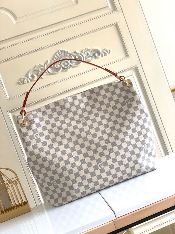 Louis Vuitton Graceful MM Damier Azur Canvas Shoulder Bag