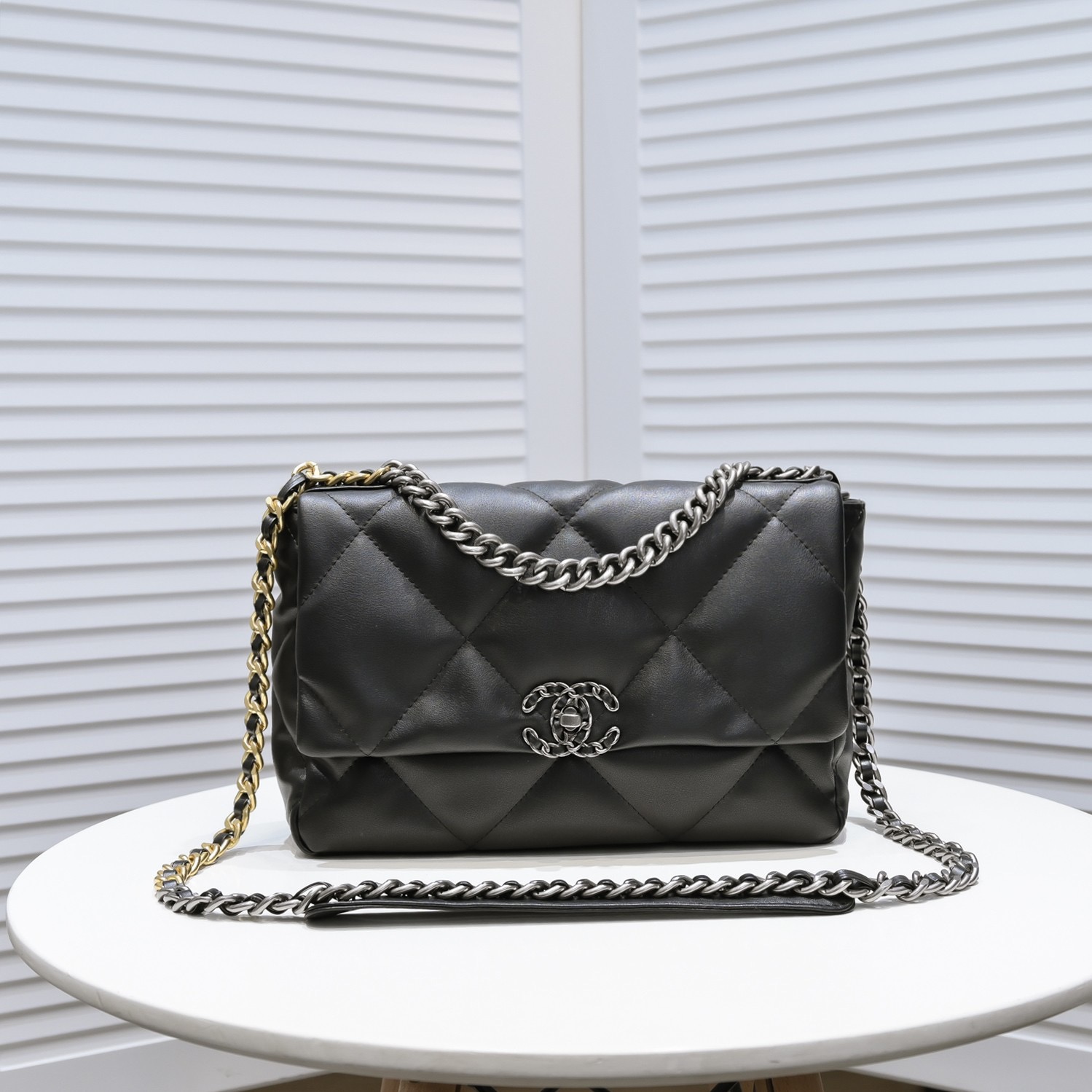 Chanel Calfskin Quilted Large Chanel 19 Flap Black - Bag