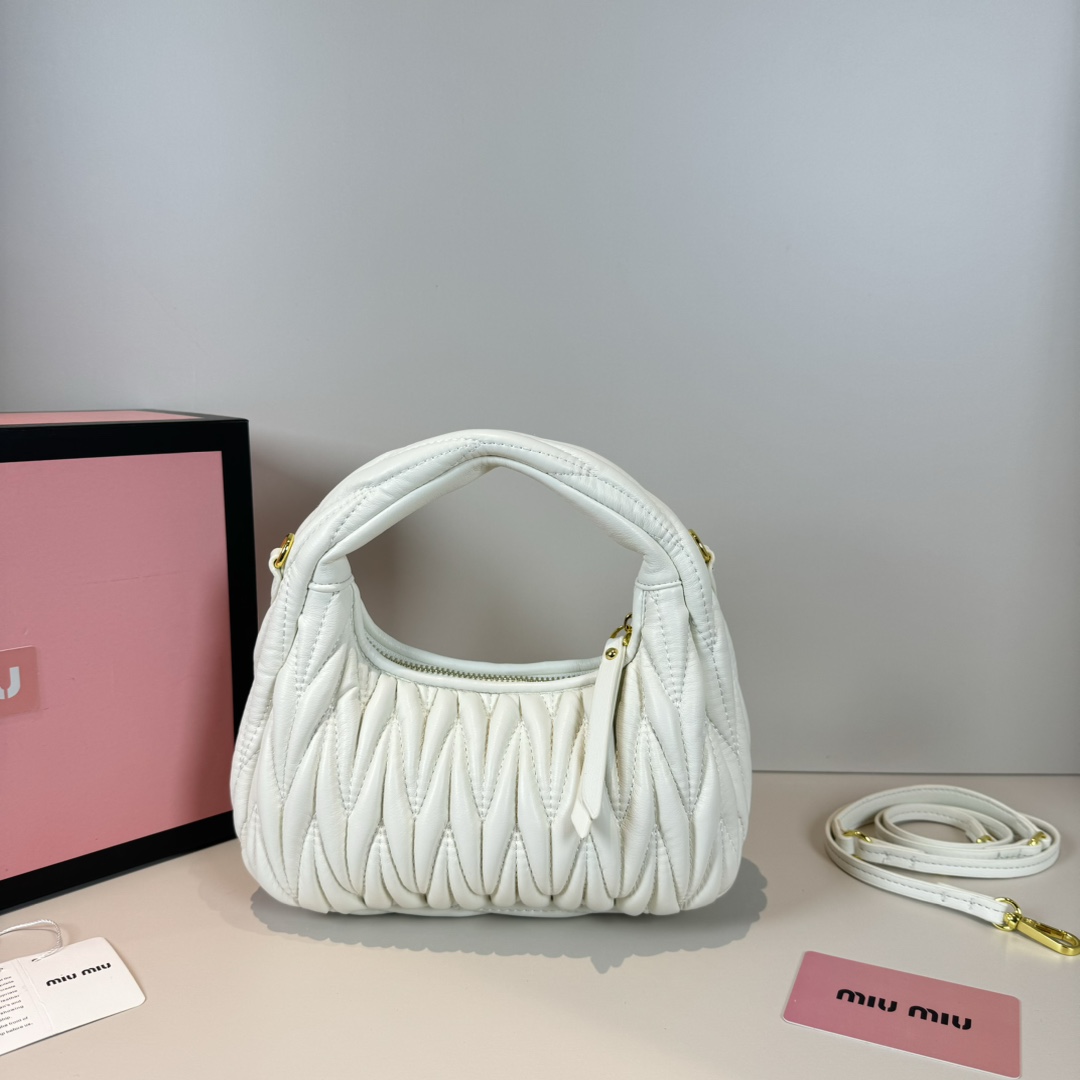 Miu Miu Wander matelassé nappa leather hobo bag handbag - Bag