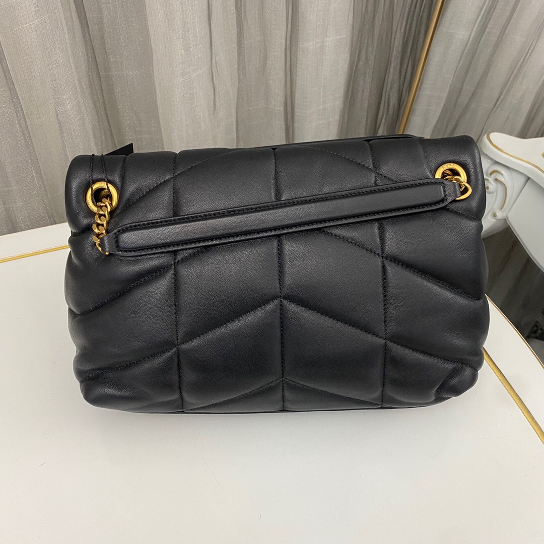 SAINT LAURENT Loulou Puffer Small Quilted Leather Shoulder Bag Black - Bag