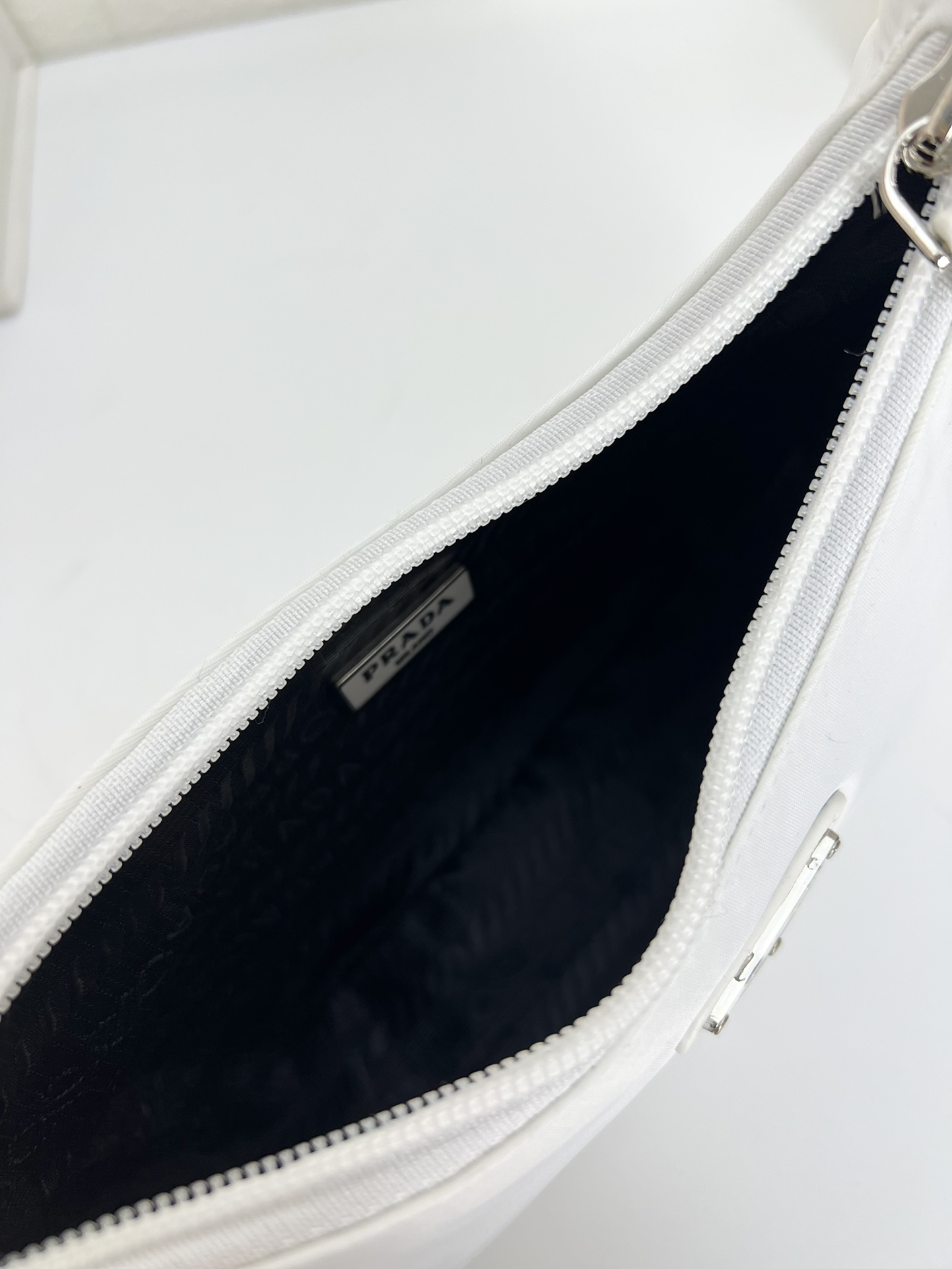 Prada Hobo Medieval Moon Bag - White Bag