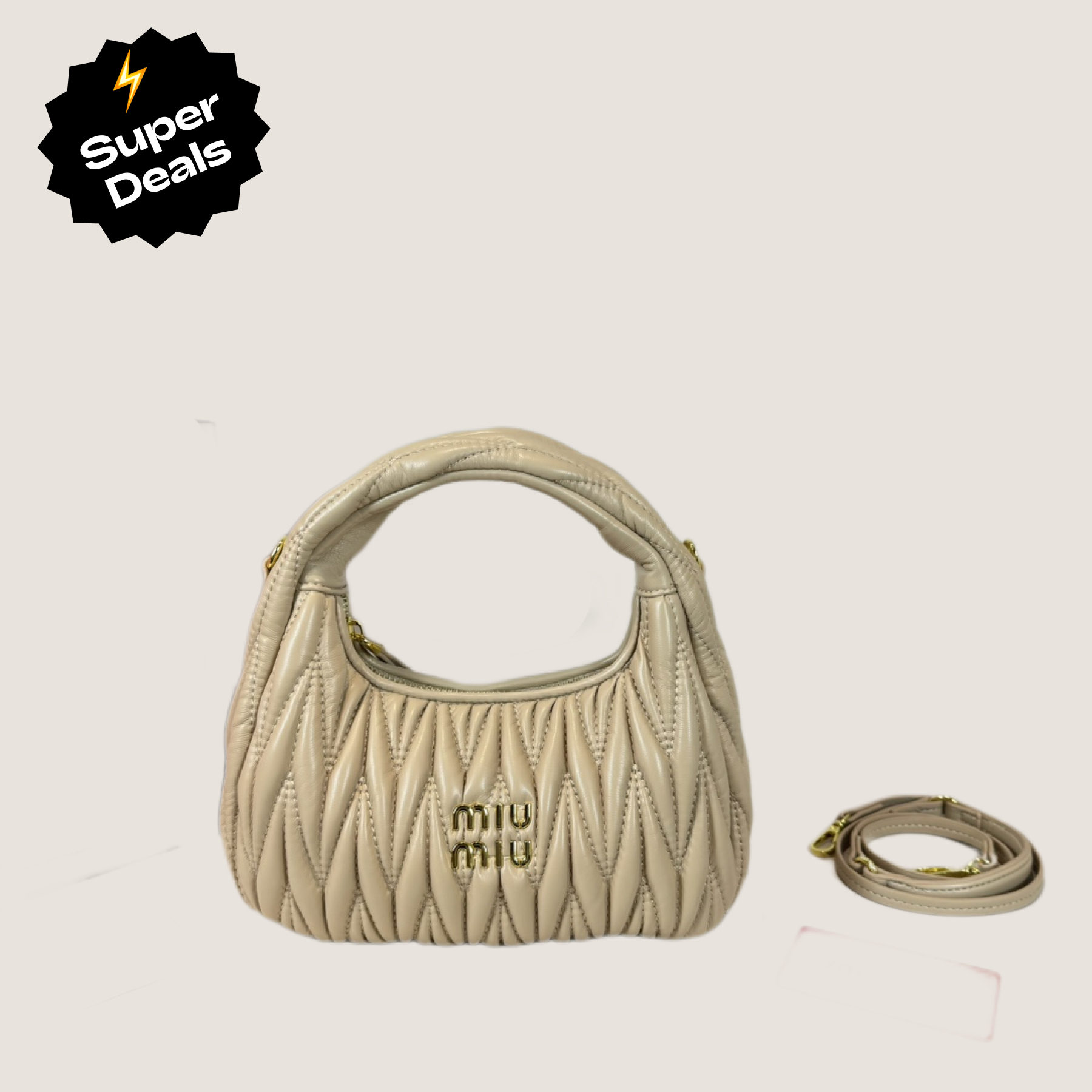 Miu Miu Wander matelassé nappa leather hobo bag handbag - Bag