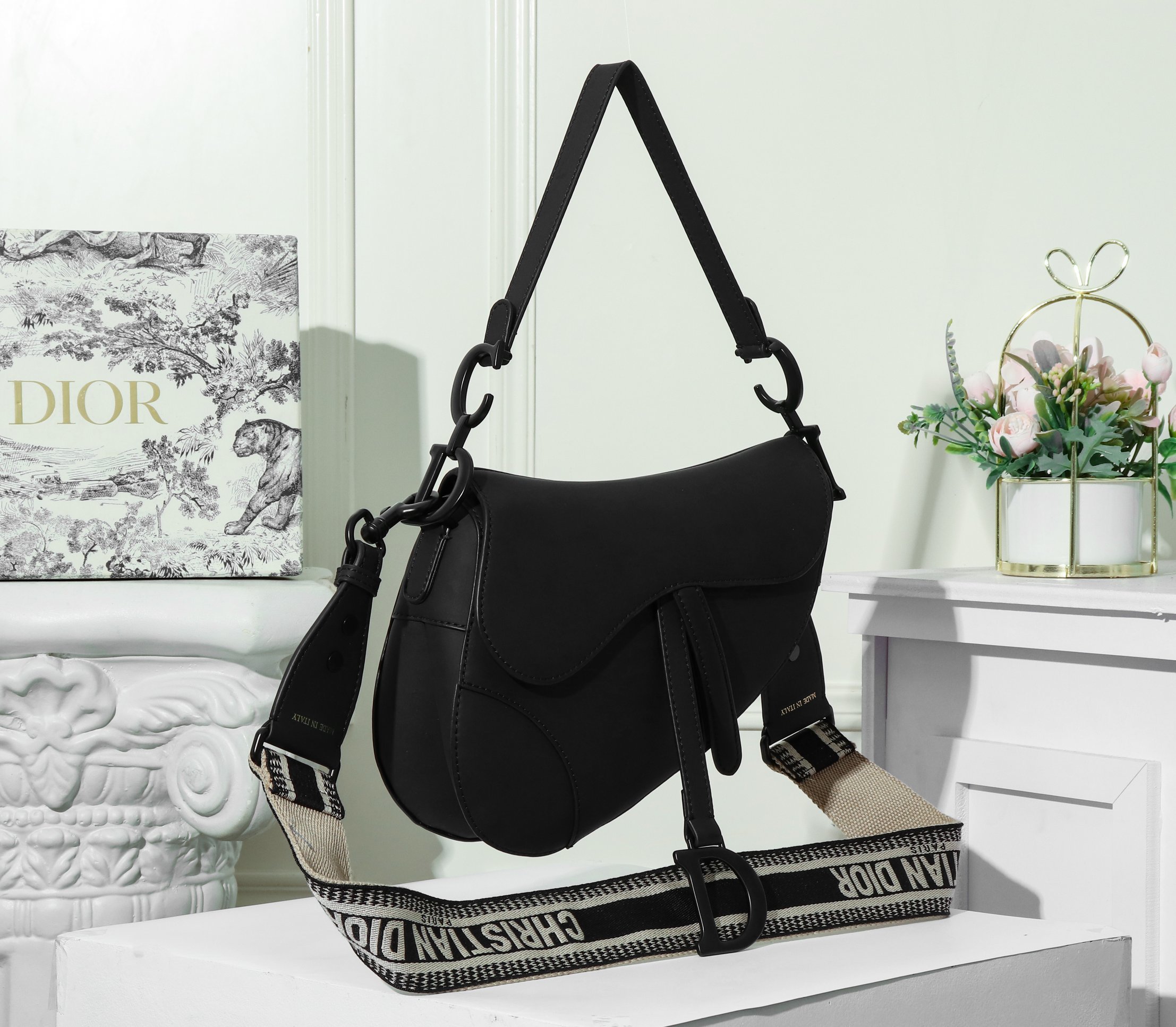 Dior Saddle Black Ultramatte Calfskin Bag