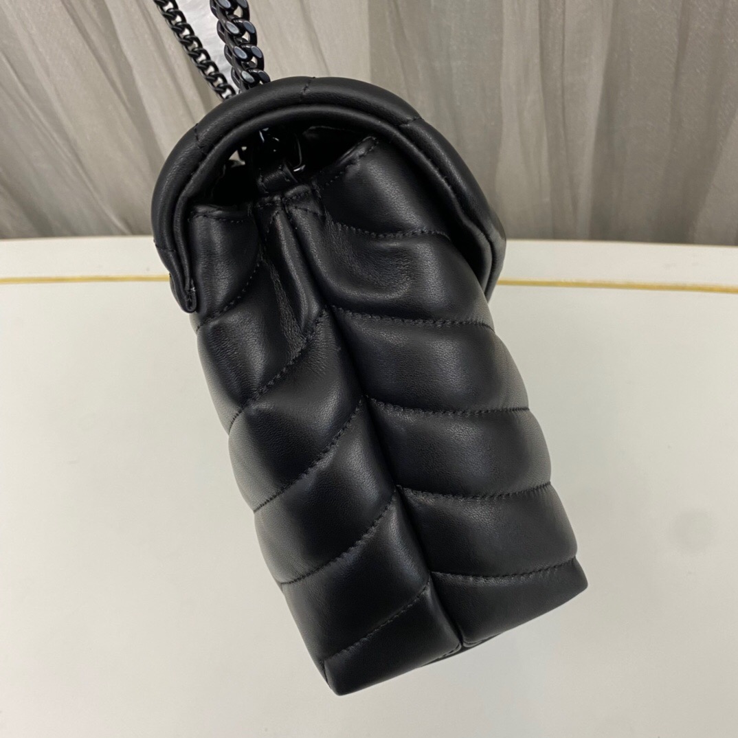 SAINT LAURENT Loulou Small Quilted Leather Shoulder Bag Black - Bag