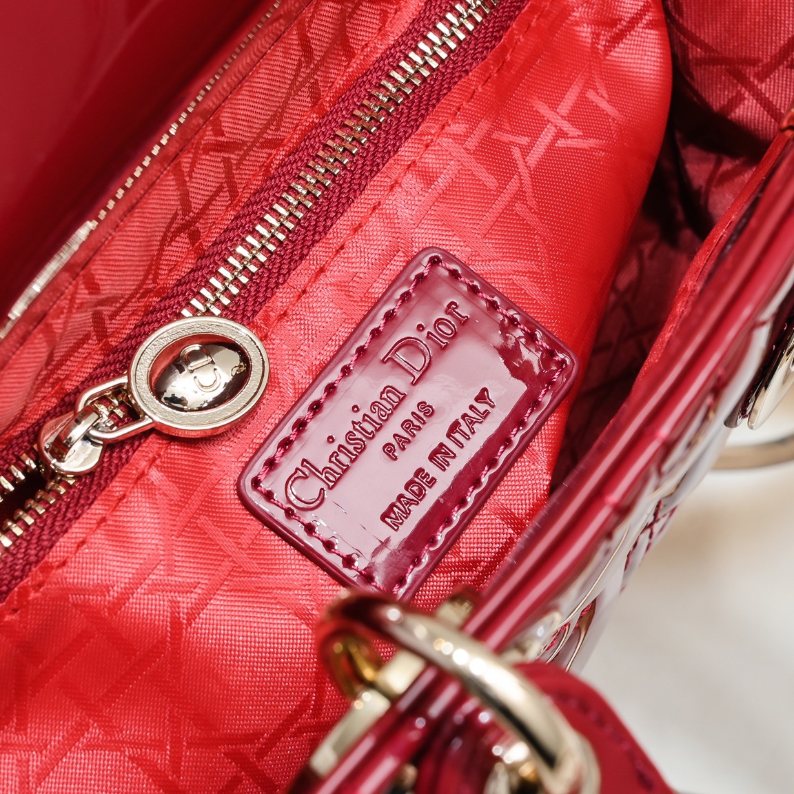 Dior Small Lady Dior Bag Red Cannage Calfskin Golden Hardware - Bag