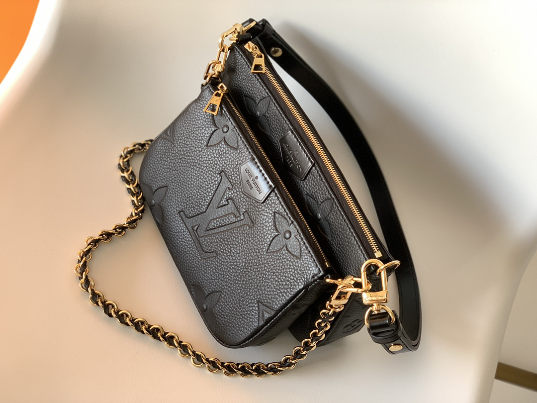 Louis Vuitton Multi Pochette Accessoires Crossbody Black Bag