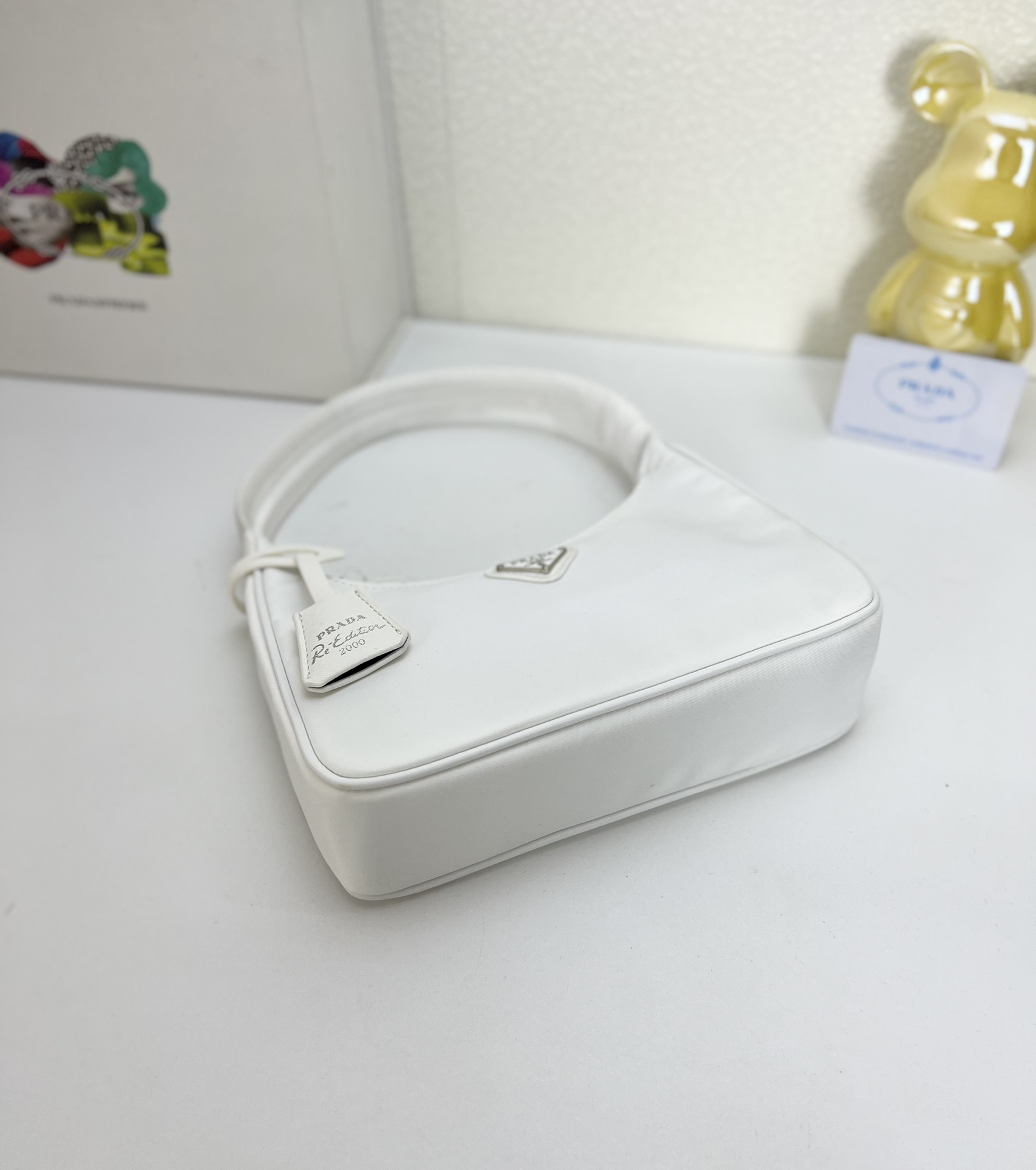 Prada Hobo Medieval Moon Bag - White Bag