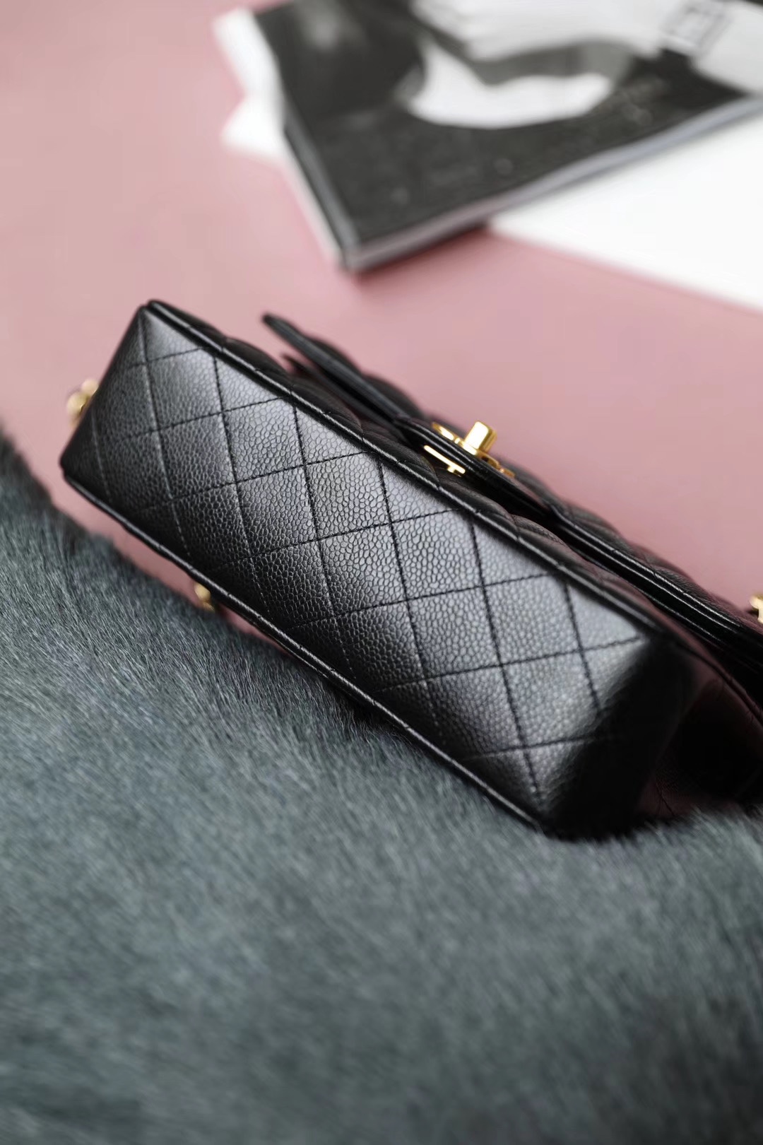 Chanel Classic Flag Bag Small Classic Double Flap Black Caviar Gold Hardware - Bag