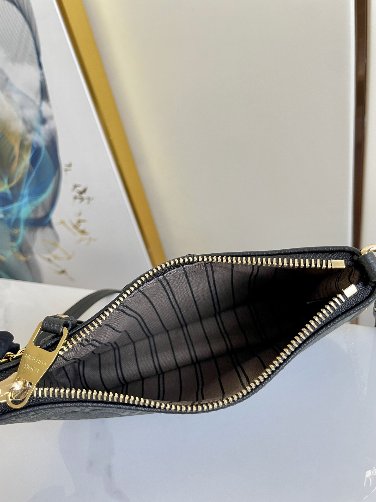 Louis Vuitton Empreinte Monogram Leather Black Easy Pouch On Strap Shoulder Bag Black - Bag