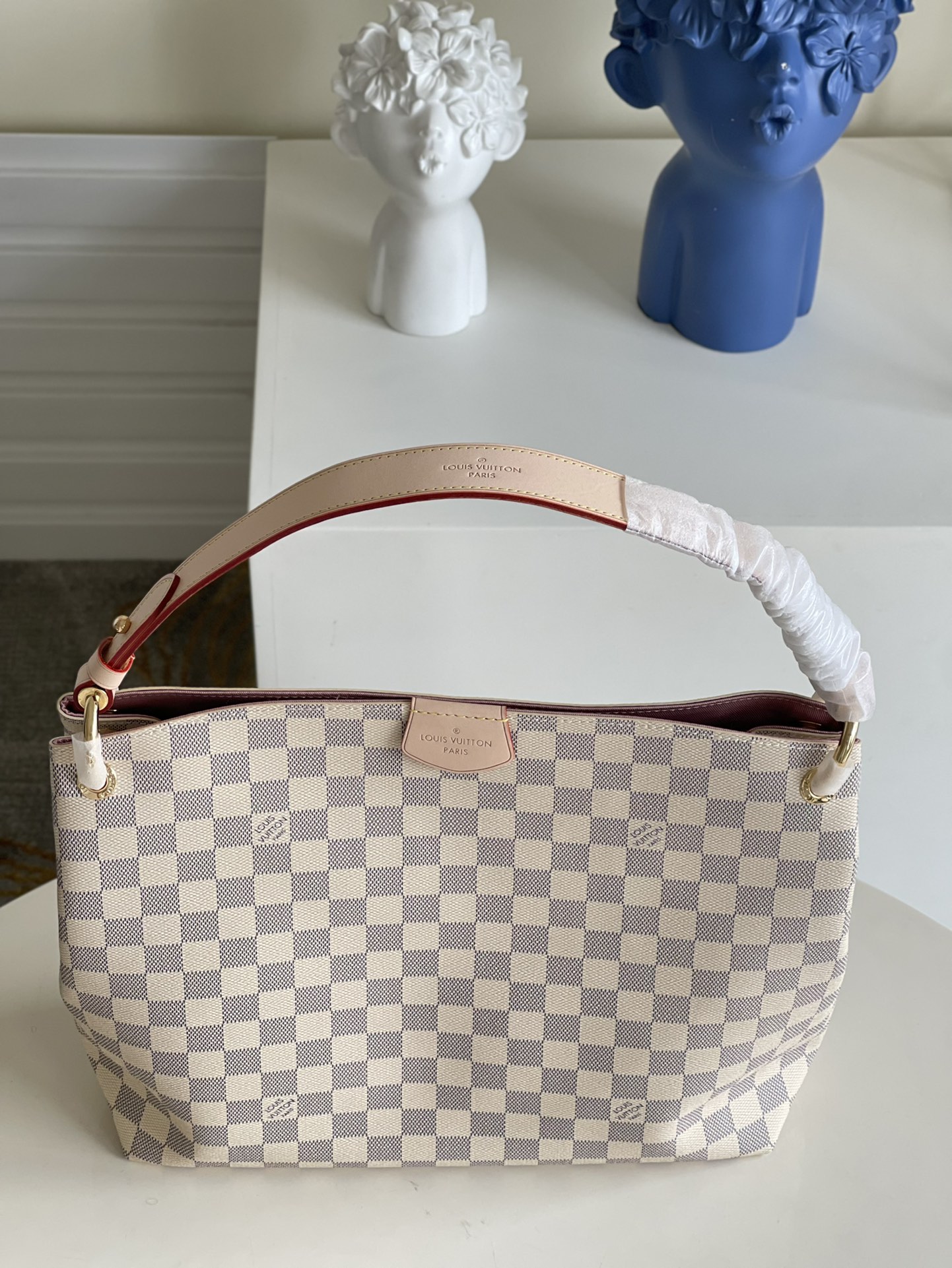 Louis Vuitton Graceful PM Damier Azur Canvas Shoulder Bag