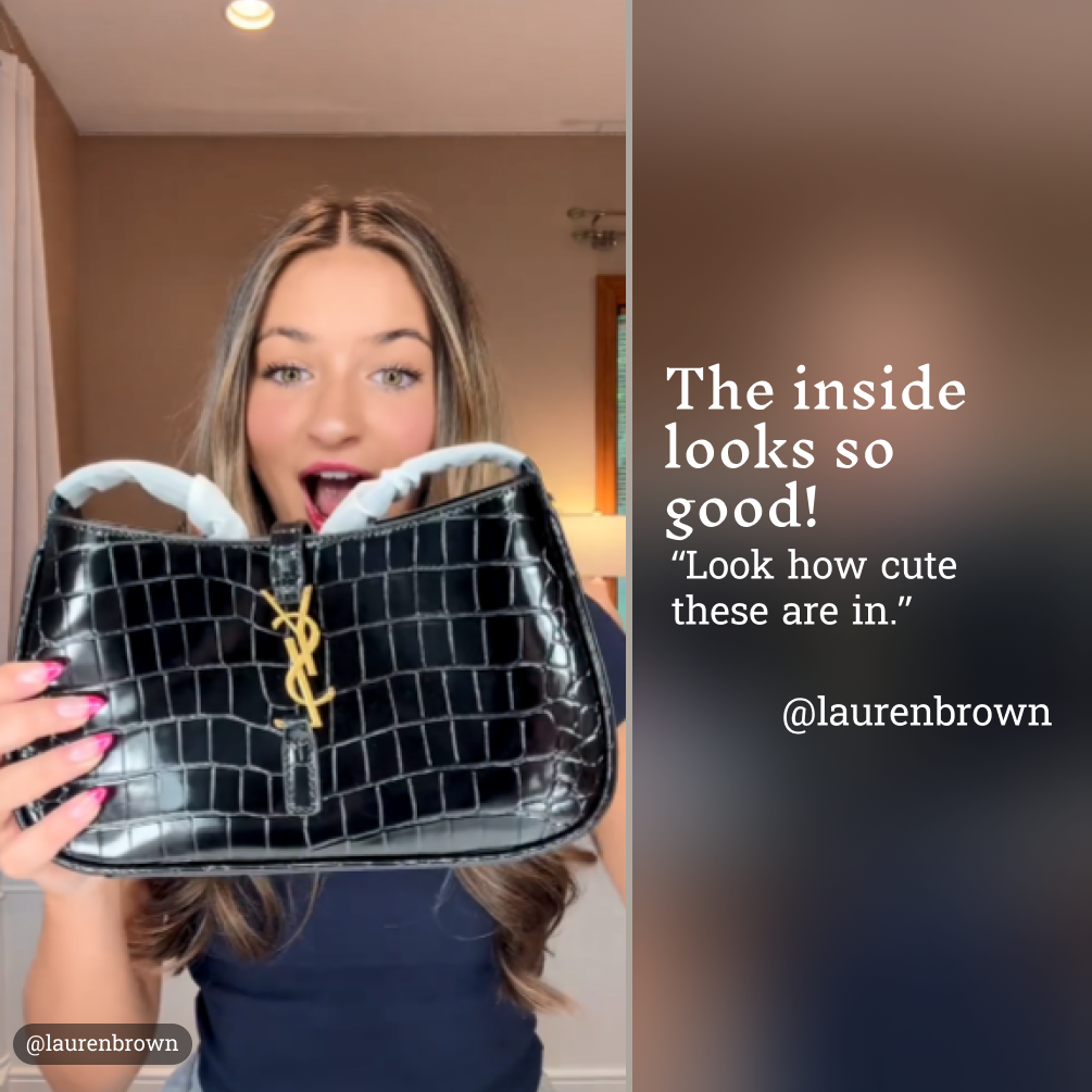 SAINT LAURENT YSL Croc-Embossed Le 5 à 7 Hobo Bag