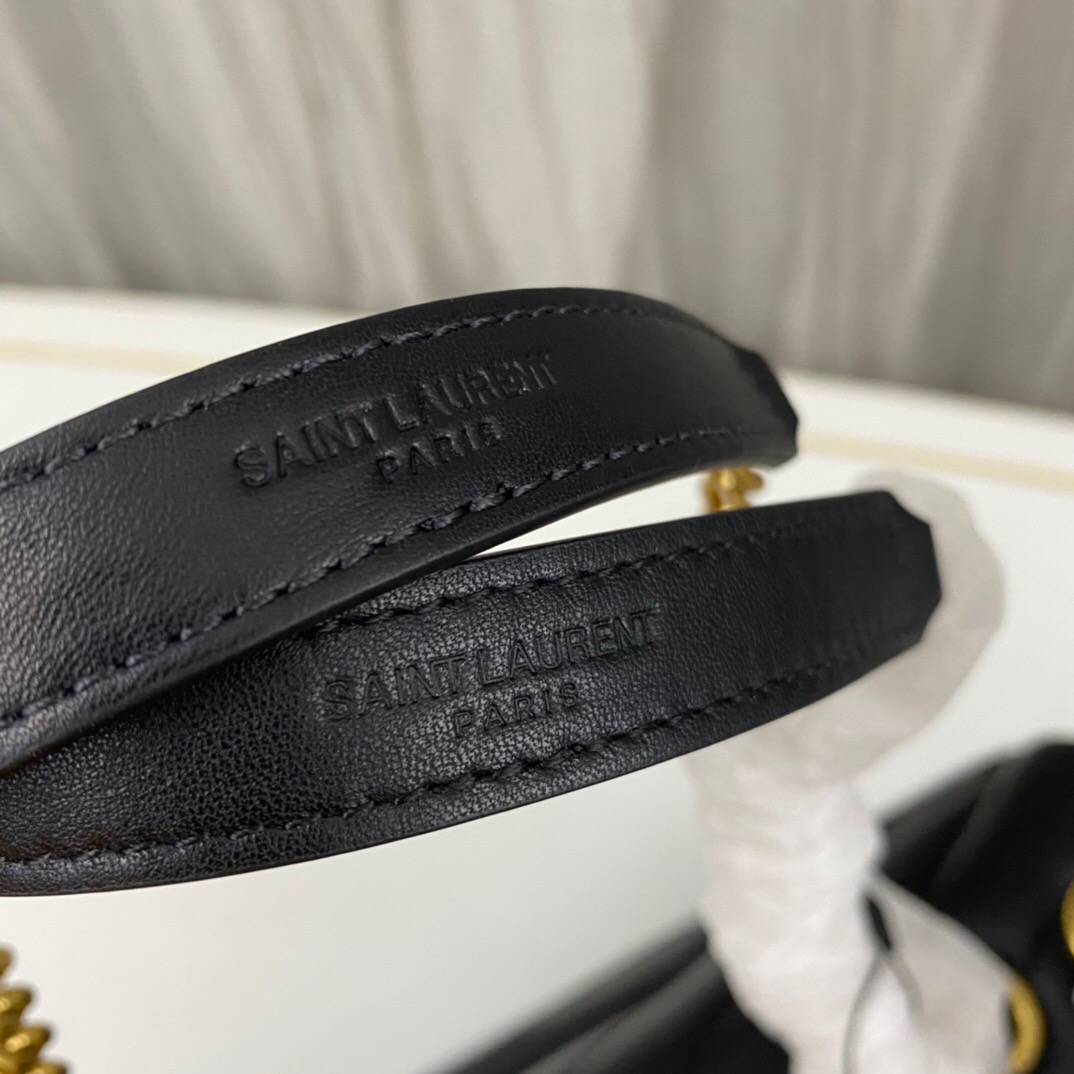 SAINT LAURENT Loulou medium quilted leather shoulder bag black - Bag