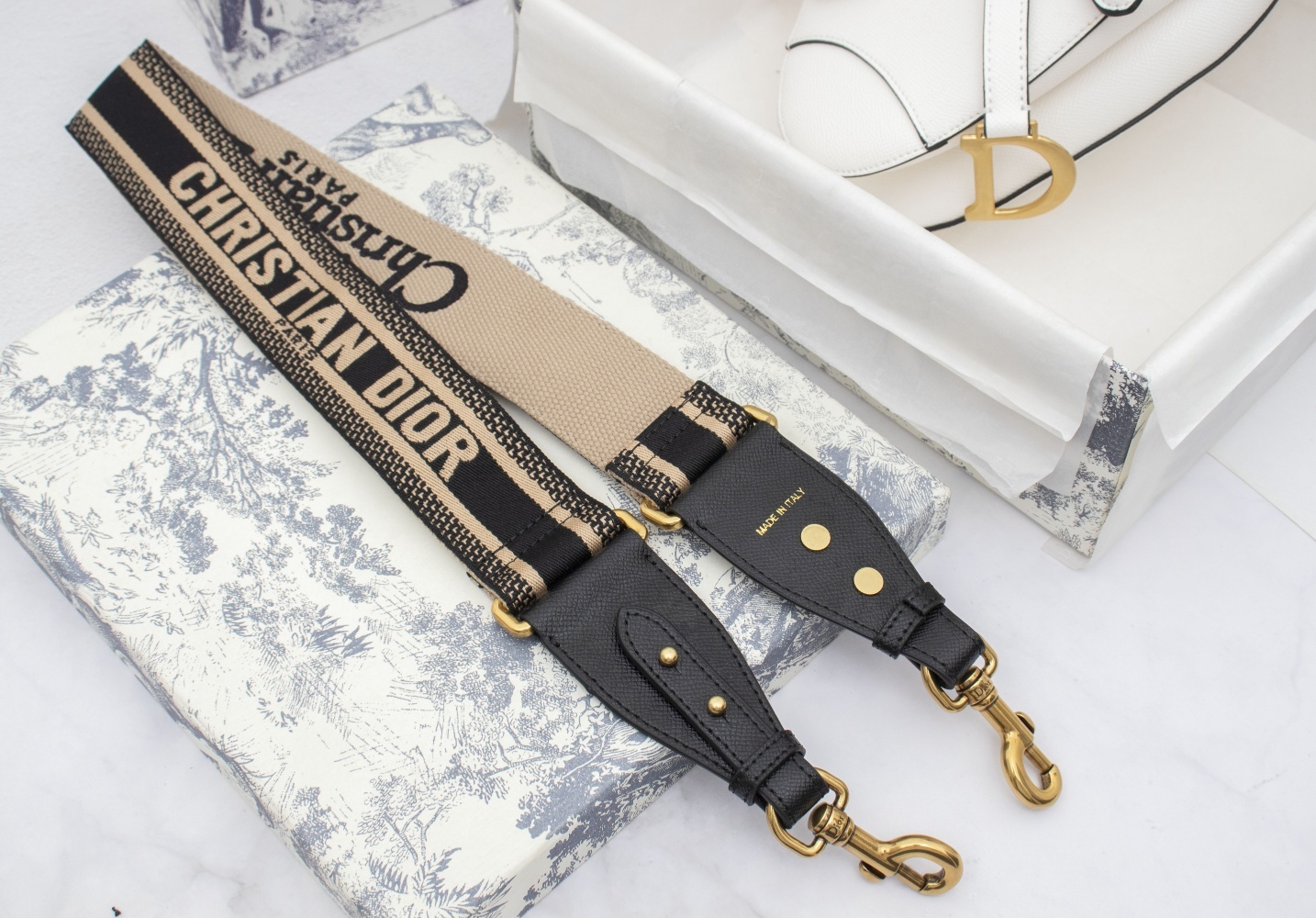 Dior Saddle Latte Grained Calfskin Bags