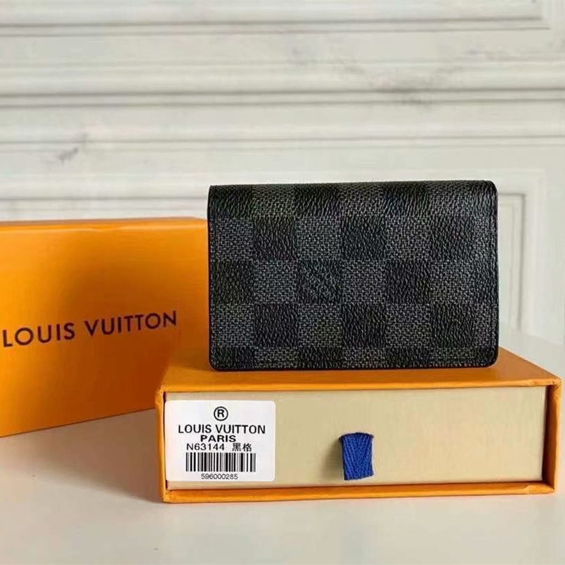 Louis Vuitton Pocket Organizer Black Wallet