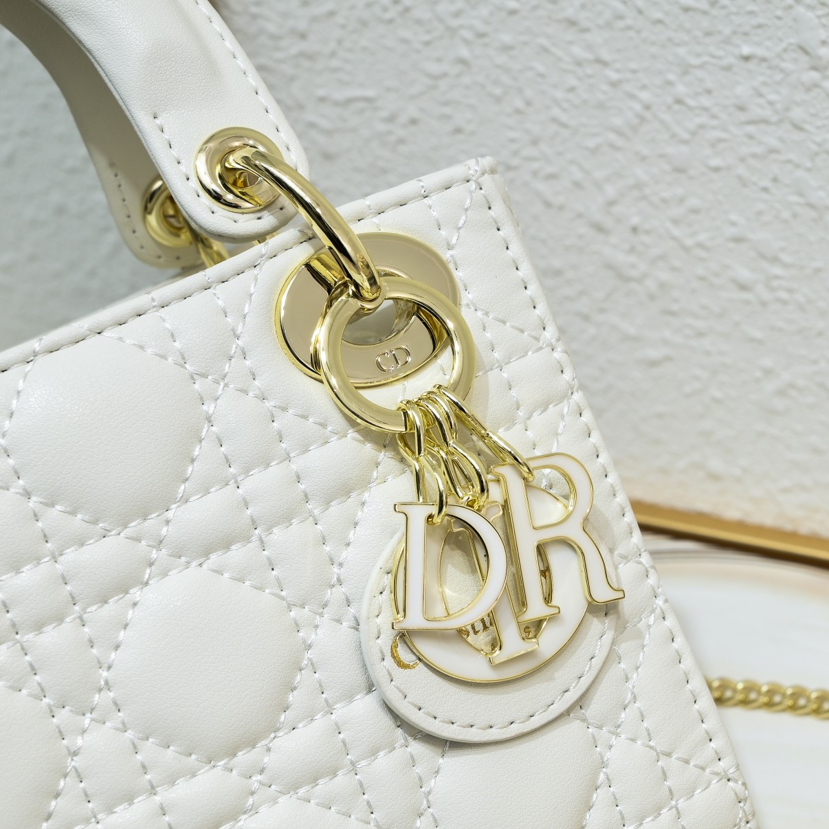 Dior Mini Lady Dior Bag White Cannage Calfskin - Bag