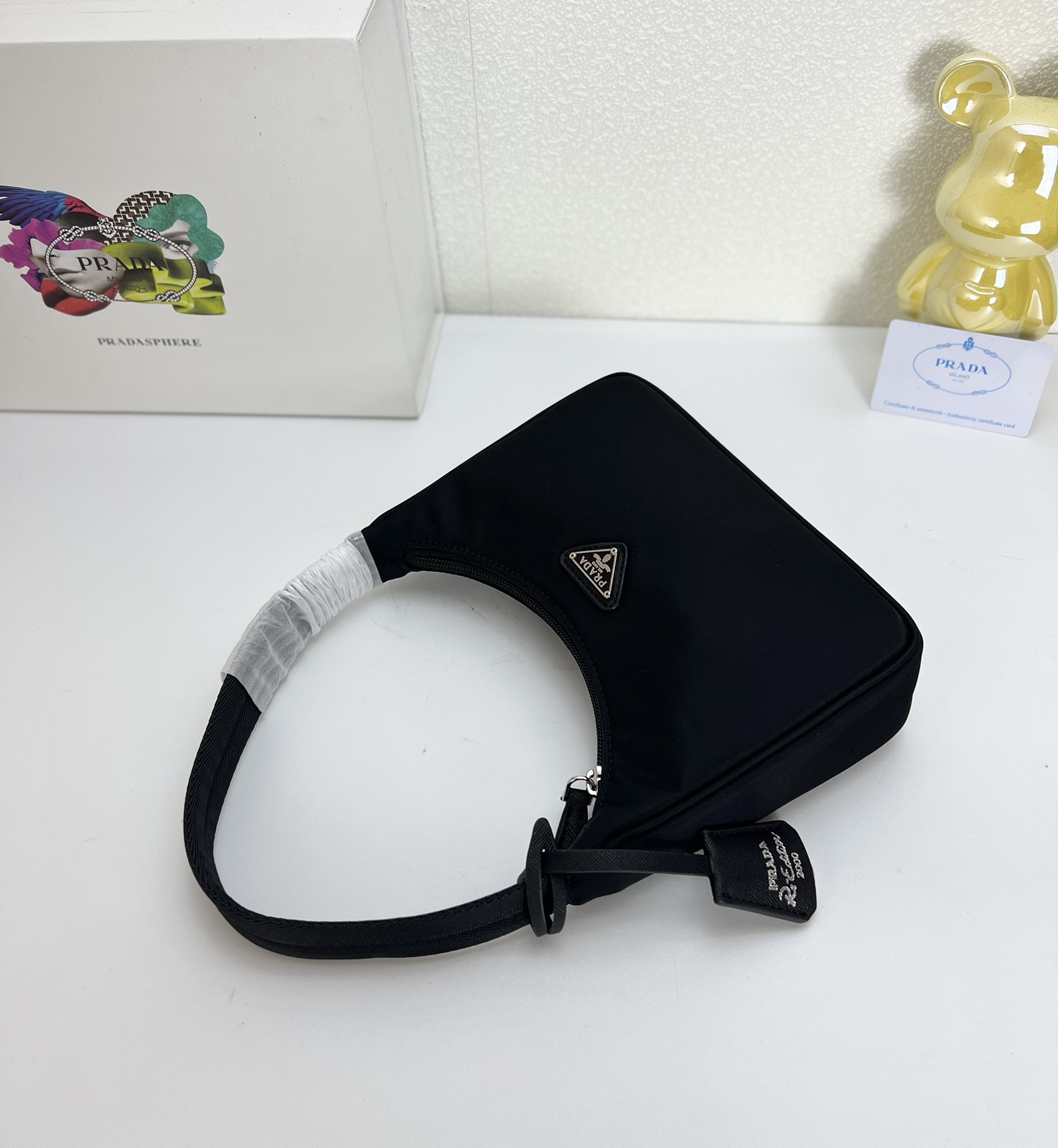 Prada Hobo Medieval Moon Bag - Black Bag
