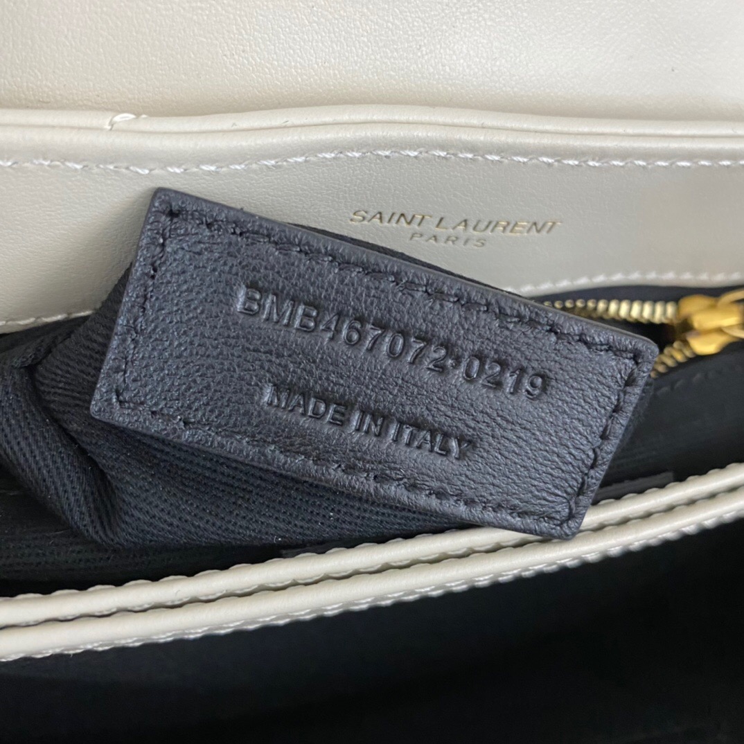 SAINT LAURENT Loulou Toy quilted leather shoulder bag cream - Bag