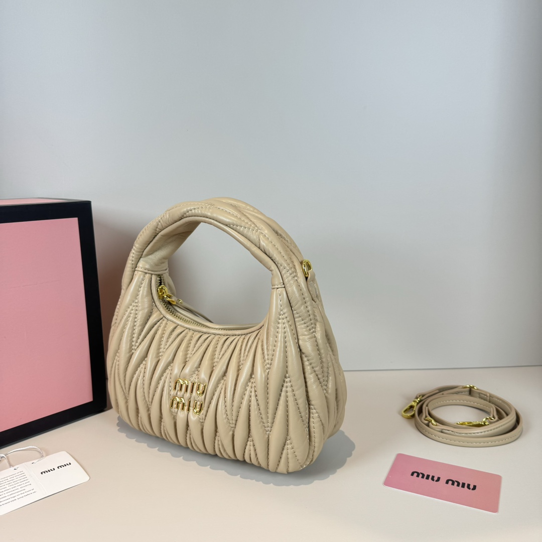 Miu Miu Wander matelassé nappa leather hobo bag handbag - Bag