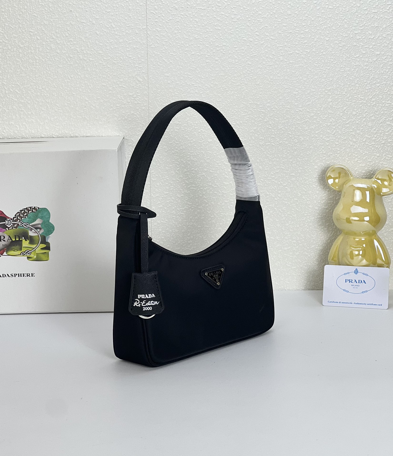 Prada Hobo Medieval Moon Bag - Black Bag