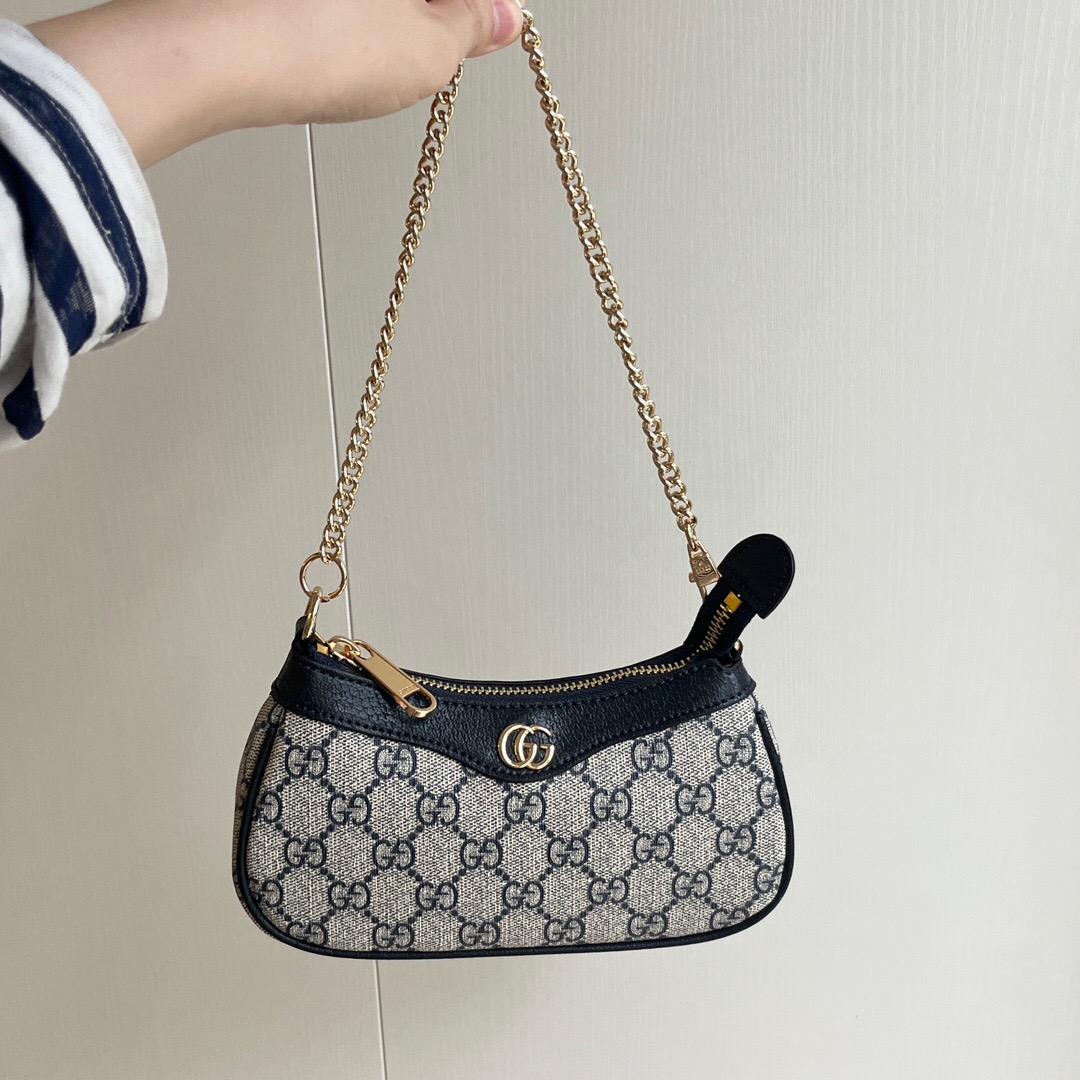 Gucci Ophidia Collection Mini Handbag - Beige And Black Bag